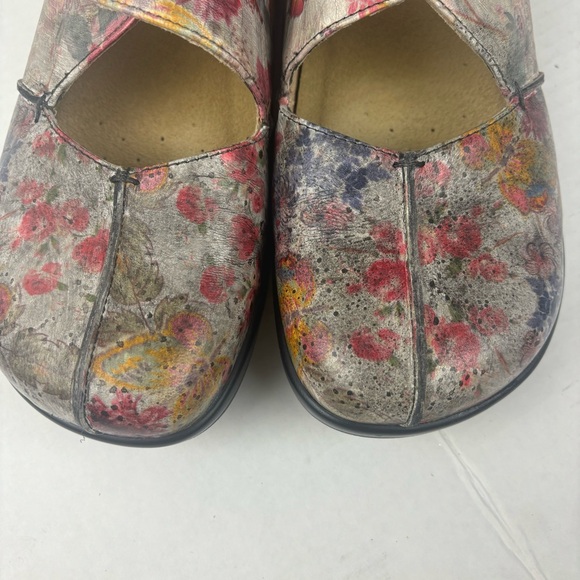 Alegria Kai Mary Jane style shoes in silver/pink floral print-woman’s40/9.5-US - Picture 4 of 13